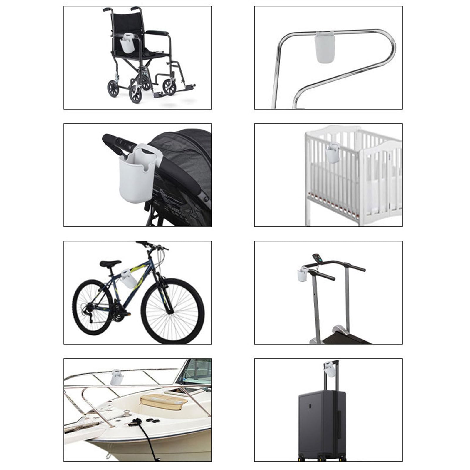 URTERYSER Cup Holder Storage, Stroller Cup & Phone Holder Water Bottle Holder Organizers for Scooter, 18.00 * 8.00 * 5.00CM, Gray