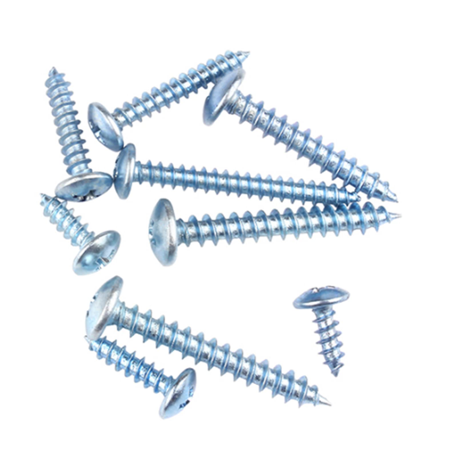 Viti a Testa Tonda, Viti Autofilettanti for Cartongesso, Vite Autofilettante a Testa Grande, Vite a Coda Appuntita con Testa a Fungo, Diametro Filettatura 6 mm, Lunghezza Vite, 16 mm*20 Pezzi (Colore