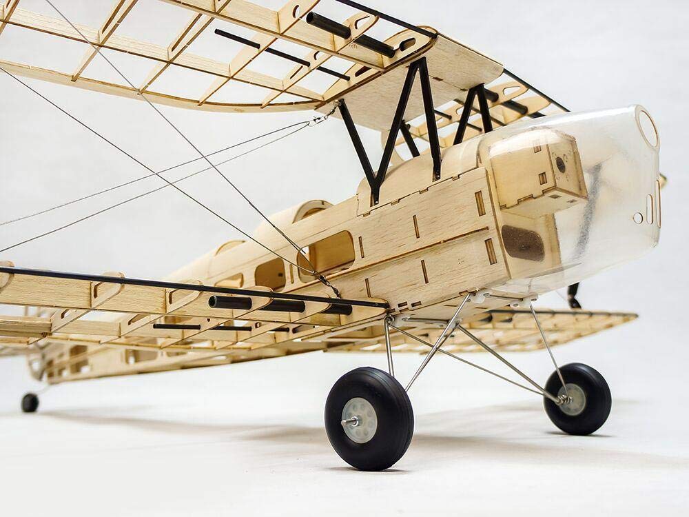 Torcster 212878 Tiger Moth 980mm Holzbaukasten Modellflugzeug für RC Bausatz DIY, gelaserte Balsa Sperrholz Holz Bauteile Holzmodell Flugzeug