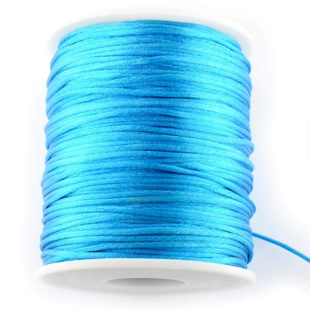 Rattail - Satin Cord Blue 1Mm Turquoise Satin Cord (Rattail) Length 5 Metres