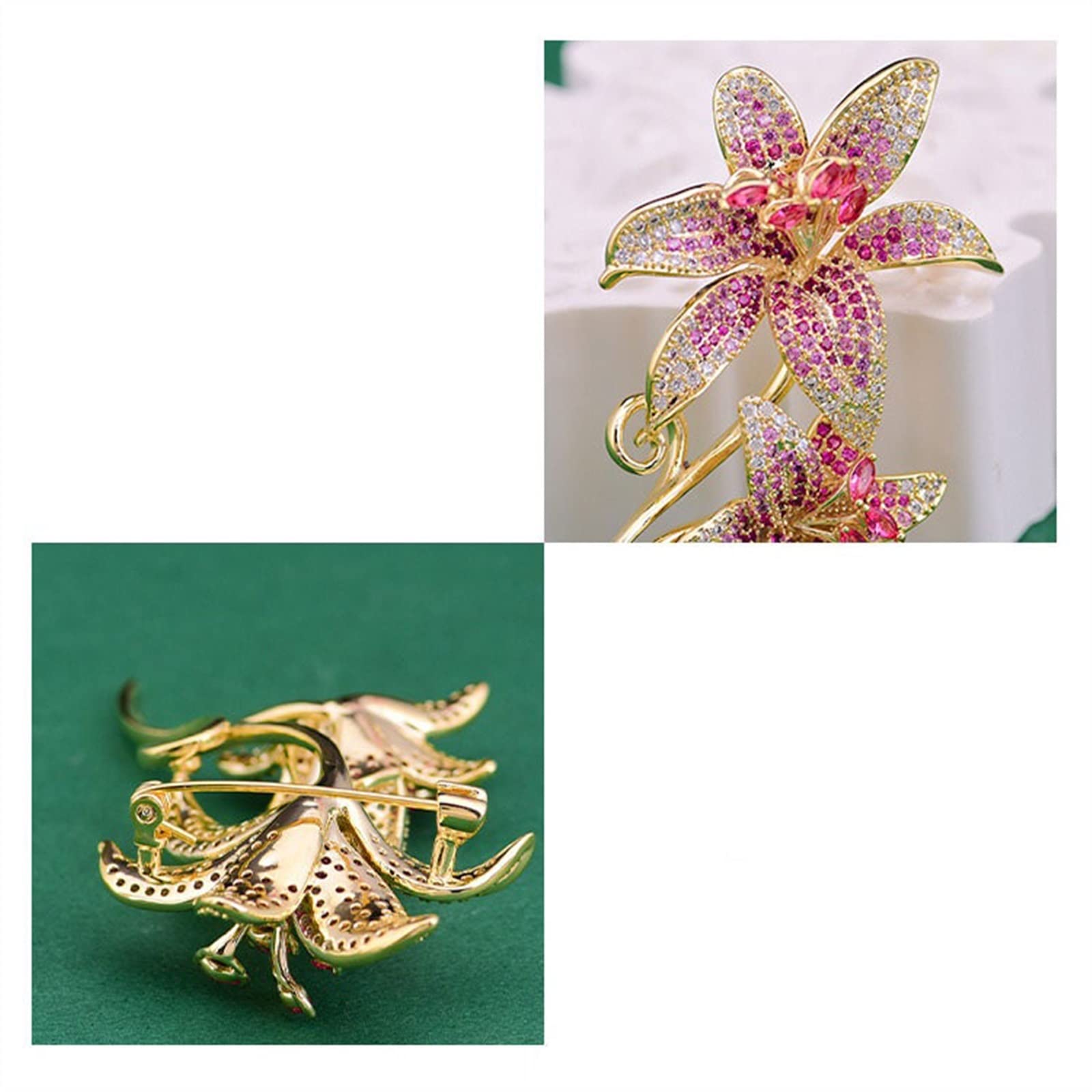 Spille da Donna Spille di Lusso con Giglio Spille di Fiori Eleganti Moda Versatile Accessori per Costumi Classici Spilla