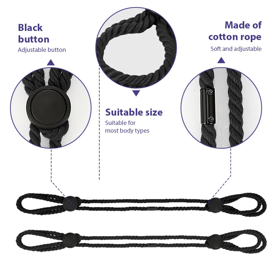 IKOPFLN 1 Pieza Esposas para Pareja,Cuerda de Nylon para Sexo Bondage, para Principiantes, Esposas Sexuales para Cama, Ajustables