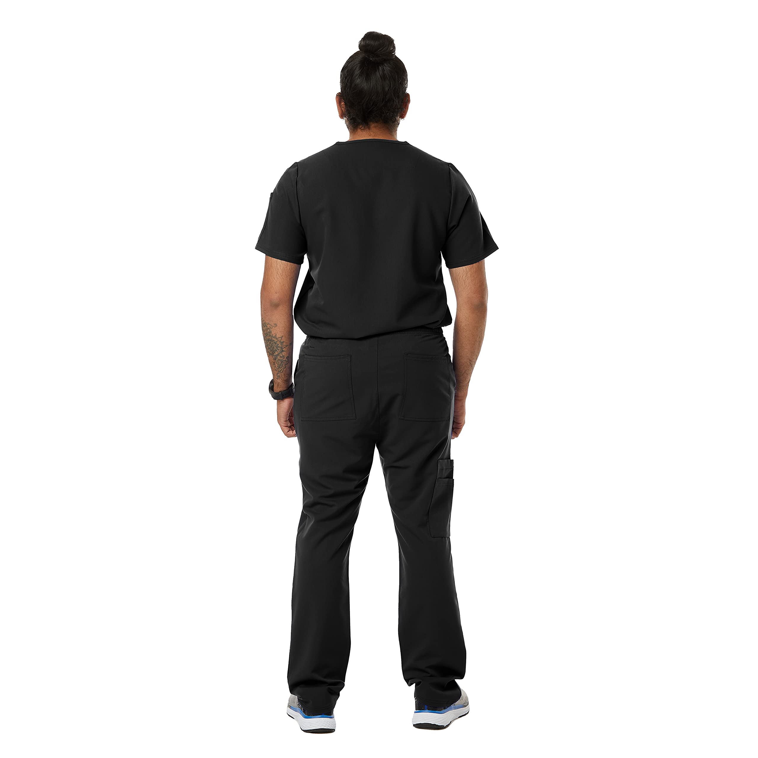 SPECTRUM UNIFORMS Wynd Men's Scrub Pant Cargo Pant Elastic Waist and Drawstring Pant Ideal for Men at Hospital Workspace, Medical Practice, and Professionals Black