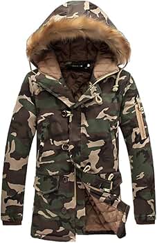 ジャケット・アウター \"FURX Snow Camo Hooded Jacket\" Hooded Parka Jacket Mens Warm Puffer Jacket Mens, Thick Camo