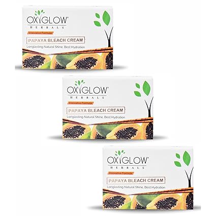 Bleach Cream Papaya Enriched with Goodness of Papaya| Hydrates & Rejuvenates the Skin| Gives Instant Glow & Exfoliates Dead Skin 50Gram(Pack of 3)