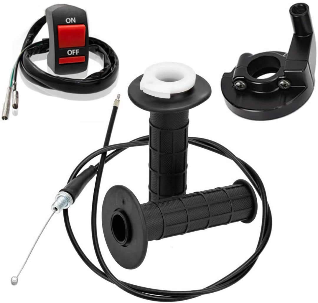 7/8" 22mm Twist Throttle Accelerator Handle Grips and Cable Set for