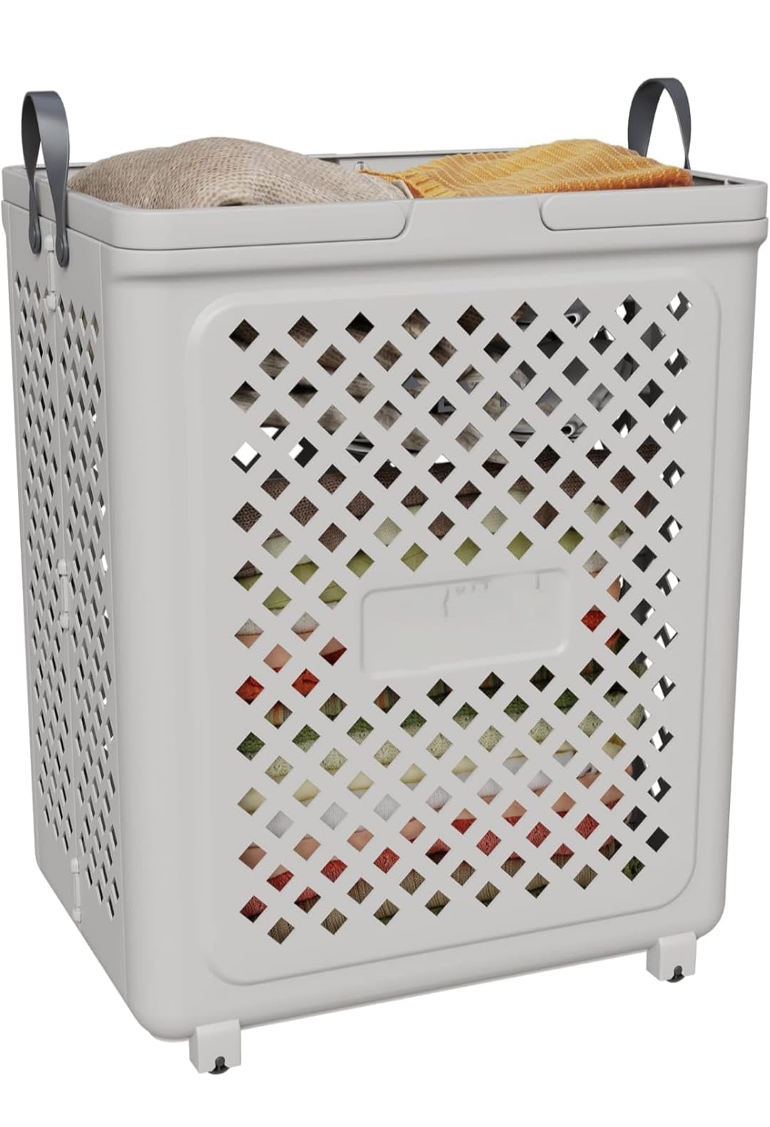 Velfree 45 Litres Plastic Laundry Basket | Foldable Clothes Storage Bin with Handles | Multipurpose Durable Laundry Bag | Space-Saving Clothes Organizer for Home, Bathroom & Bedroom