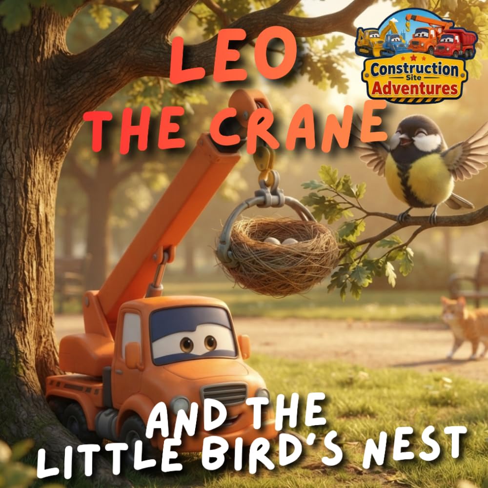 Leo the crane and the little bird's nest: Construction Site Adventures - Illustrated Book for Children Ages 2-5
