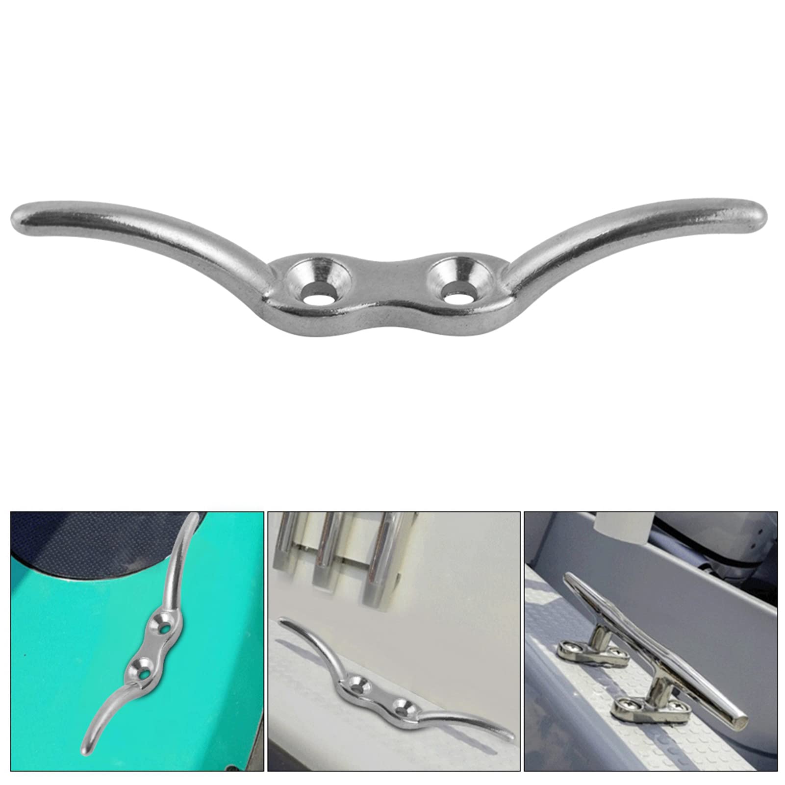 Tomotato Marine Boat Cleat Anchor Stainless Steel Deck Rope Cleats Yacht Dock Deck Base Fastener Accessory (S)