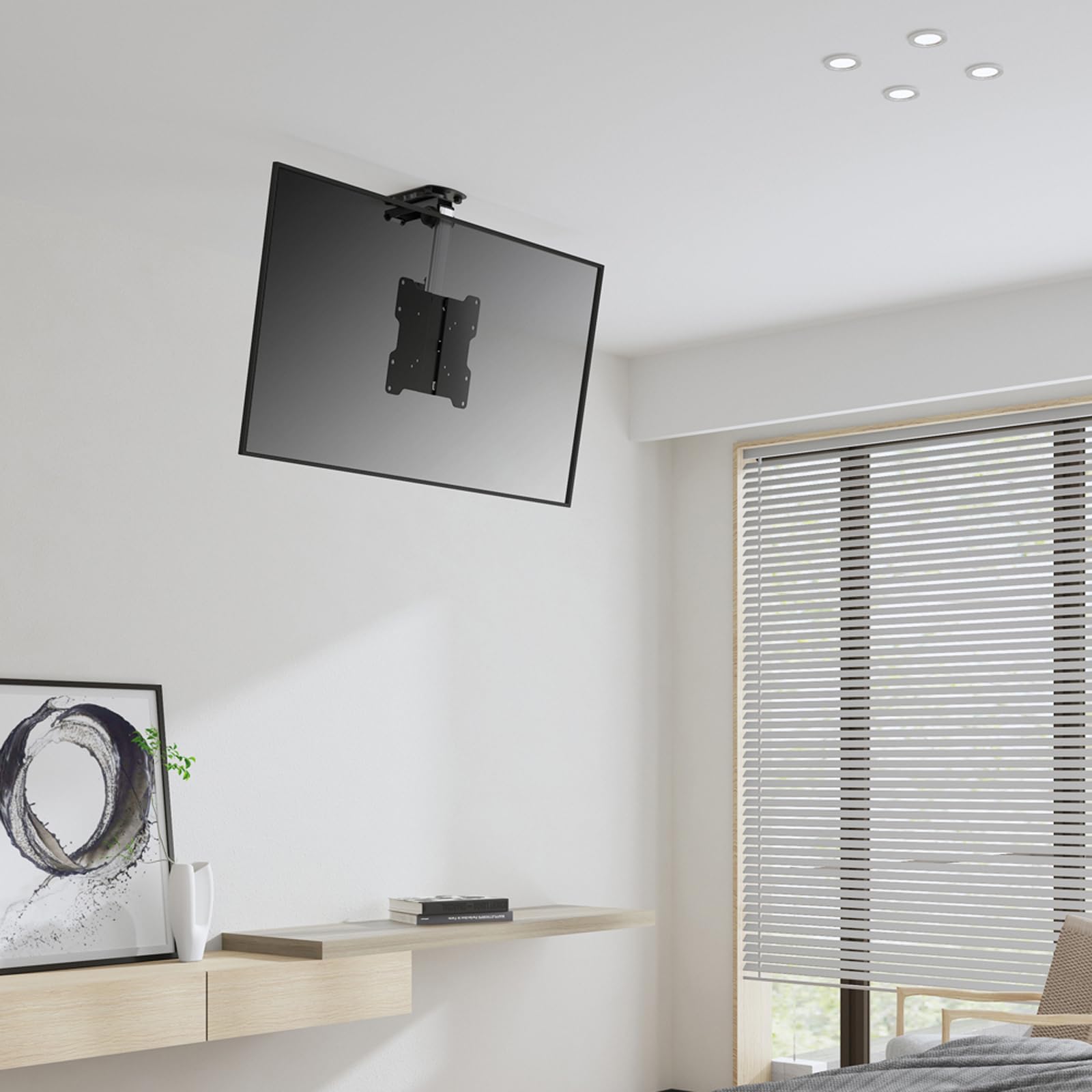 VALUE Supporto da soffitto per TV, pieghevole, 17-37 pollici, fino a 20 kg
