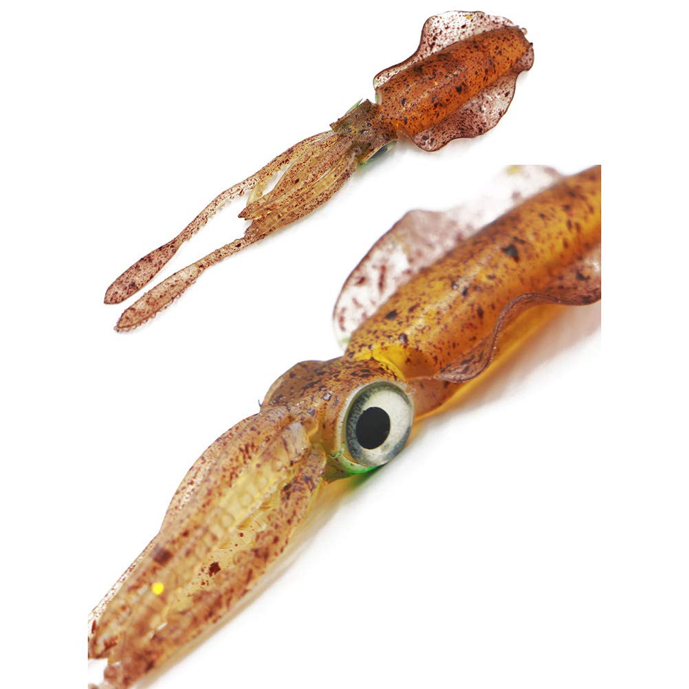 LIOOBO 3 Piezas Señuelos de Pesca Calamar Cebos Suave Pulpo Señuelo de Pesca Cebo Artificial Aparejos de Pesca