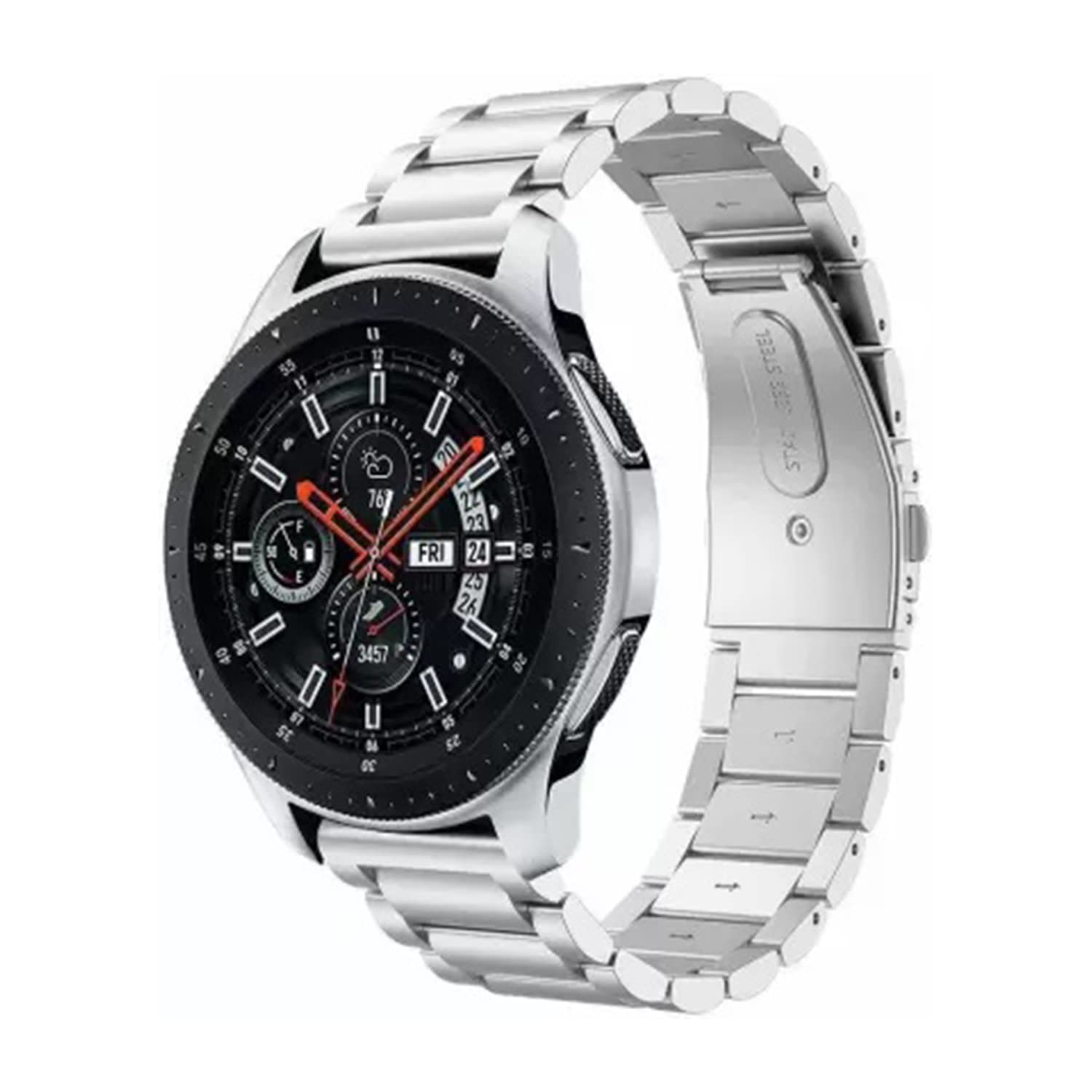 amazon basics Modern Fit Band Strap Designed for Samsung Galaxy Watch | Gear S3 (46mm) - Silver (B0BW8BYGBH) Amazon Price History, Amazon Price Tracker