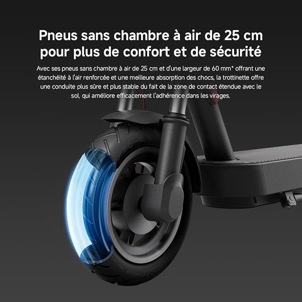 Xiaomi Electric Scooter 5 – Amortisseurs Doubles Ressort Avant – 60km Autonomie Étendue – Pneus 10' Tubeless – Moteur 700W Max – Pente 18% - 3