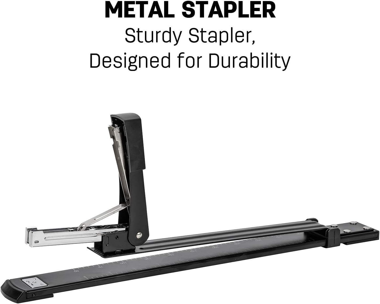 kesig® Long Reach Stapler, 25 Sheet Capacity, Extra Long Black Stapler with Long Arm, Ideal for Booklet and Program Making or Book Binding, Extended Size. 2