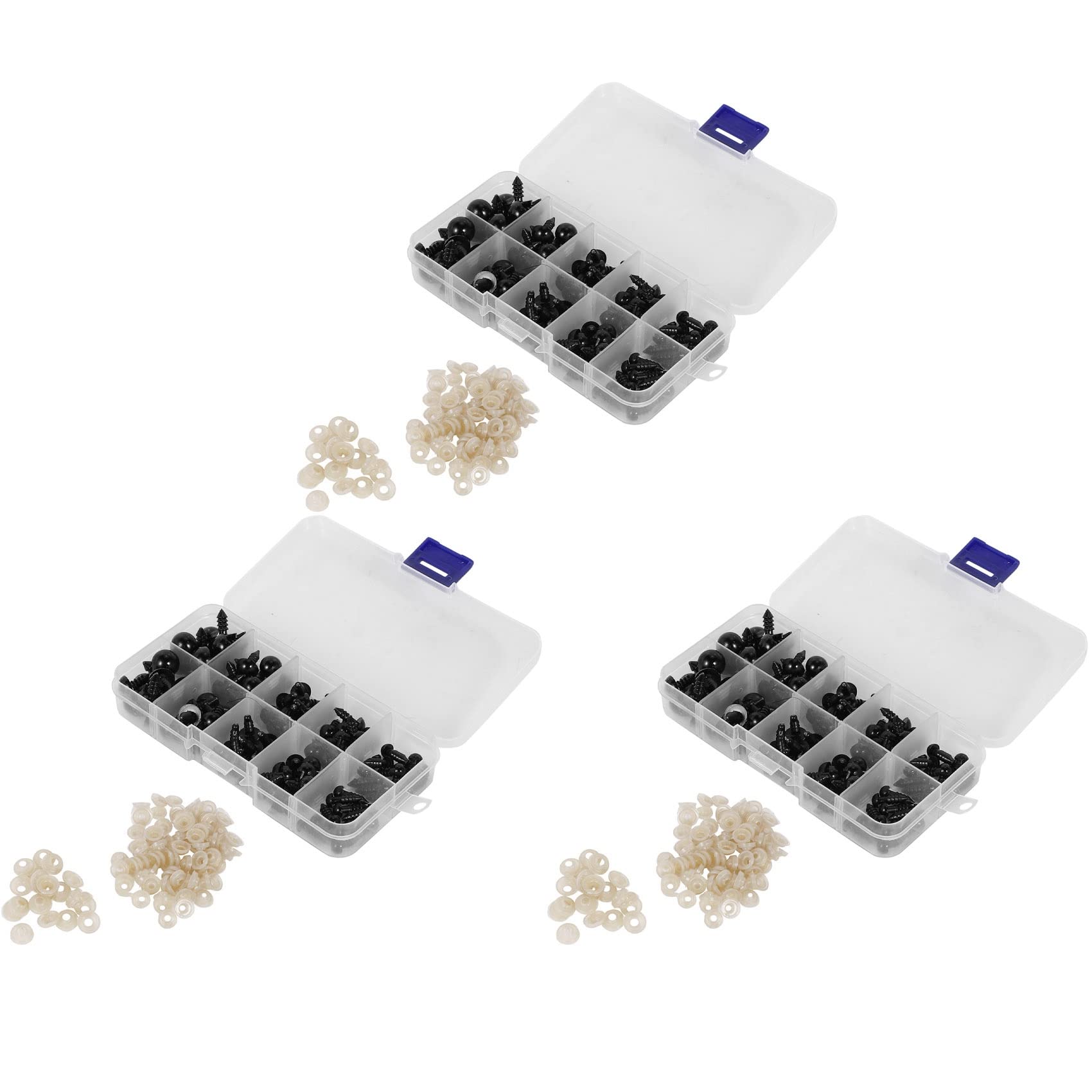 100 Pezzi Occhi Di Sicurezza Burattinai In Plastica Nera Con - Foto 7