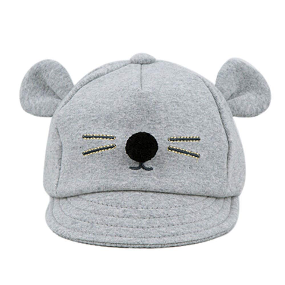 Cute Cartoon Cat Infant Toddler Sun Cap Kids Cotton Baseball Cap Hat Children Hip Hop Sun Hats (Grey)