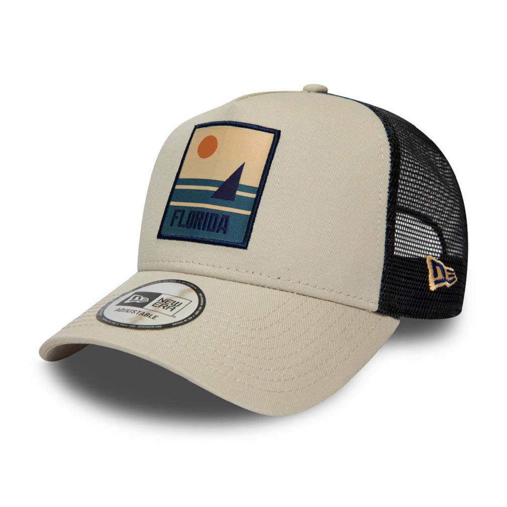 New Era Men's Florida-Stone Florida Cap Verstellbar Trucker Kappe Sommer Patch Usa Beige - One-Size