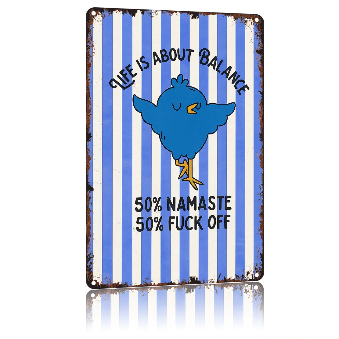 peiyeety Funny Blue Bird Funny 8x12 Inch Aluminum Vintage Metal Tin Signs-For Living Room Kitchen Bedroom Patio Porch Men'S Nest Wall Decor