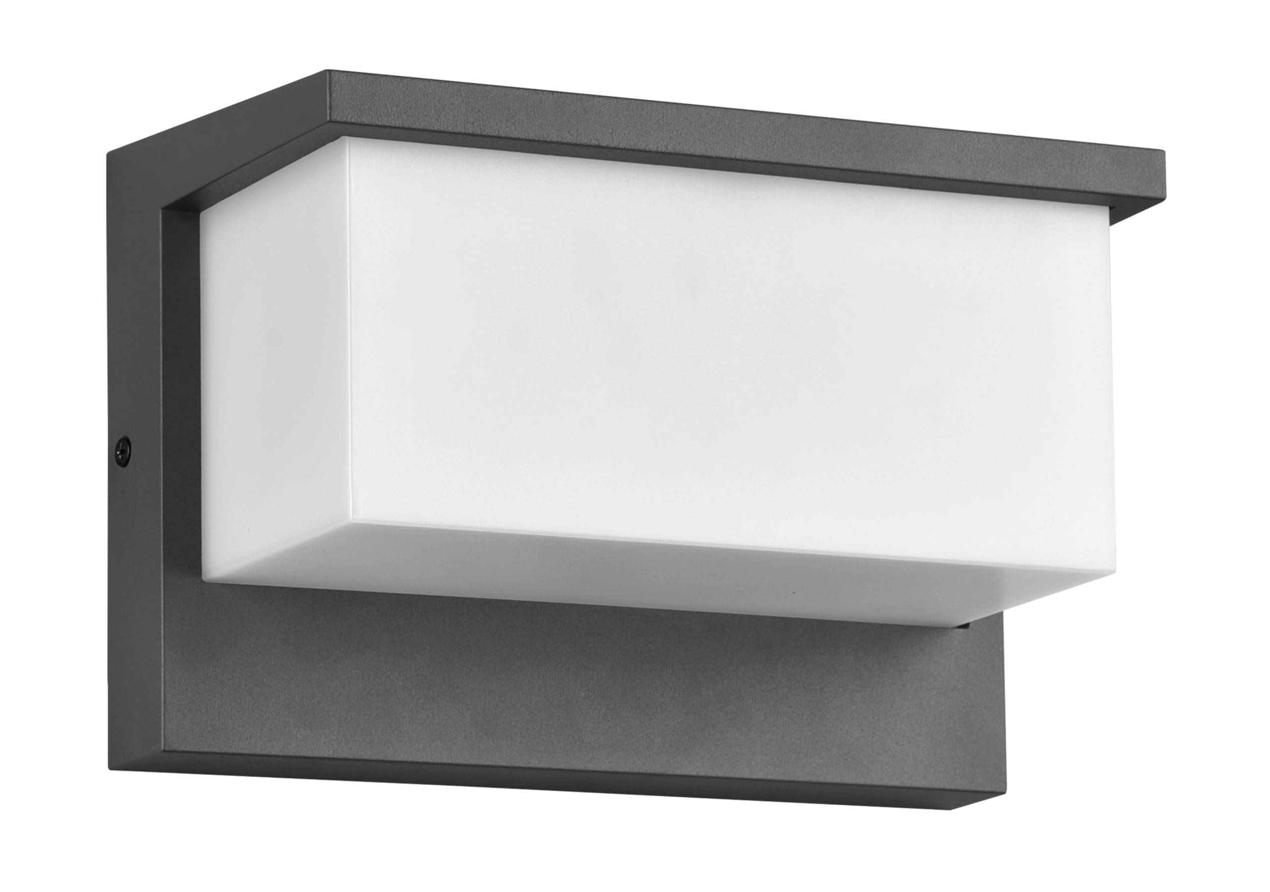 Trio Leuchten Charcoal Led Nestos 240960142 Outdoor Wall Light, Anthracite Die-Cast Aluminium, White Plastic Shade, 13 Watt Led Included