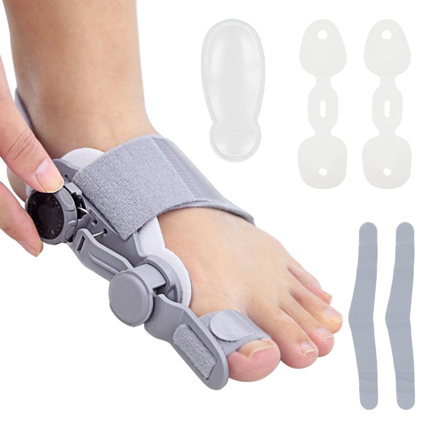 Bunion Corrector for Women & Men,Big Toe Straightener,Bunion Relief with Soft Silicone Pad,Breathable & Anti-slip,Universal Size,Suitable for Left/Right Feet,Gray,1Pack Gray 1Pack