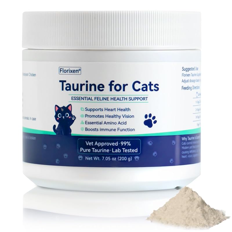 Suplemento de Taurina para Gatos em Pó com Leite de Cabra Florixen 99% de Pureza 200 g