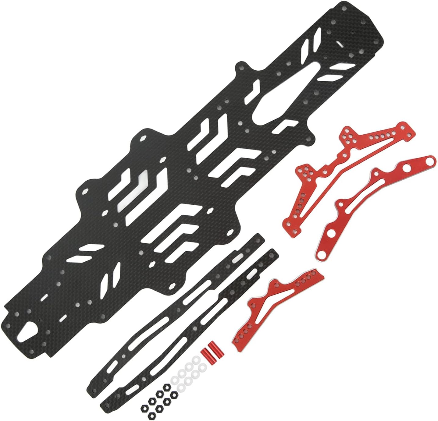 VGEBY RC Drift Racing Chassis, Aluminum Alloy Carbon Fiber Chassis Plate Replacement Car & Truck Bodies for RMX2.0S RRX2.0S 110 RC Car (Black)