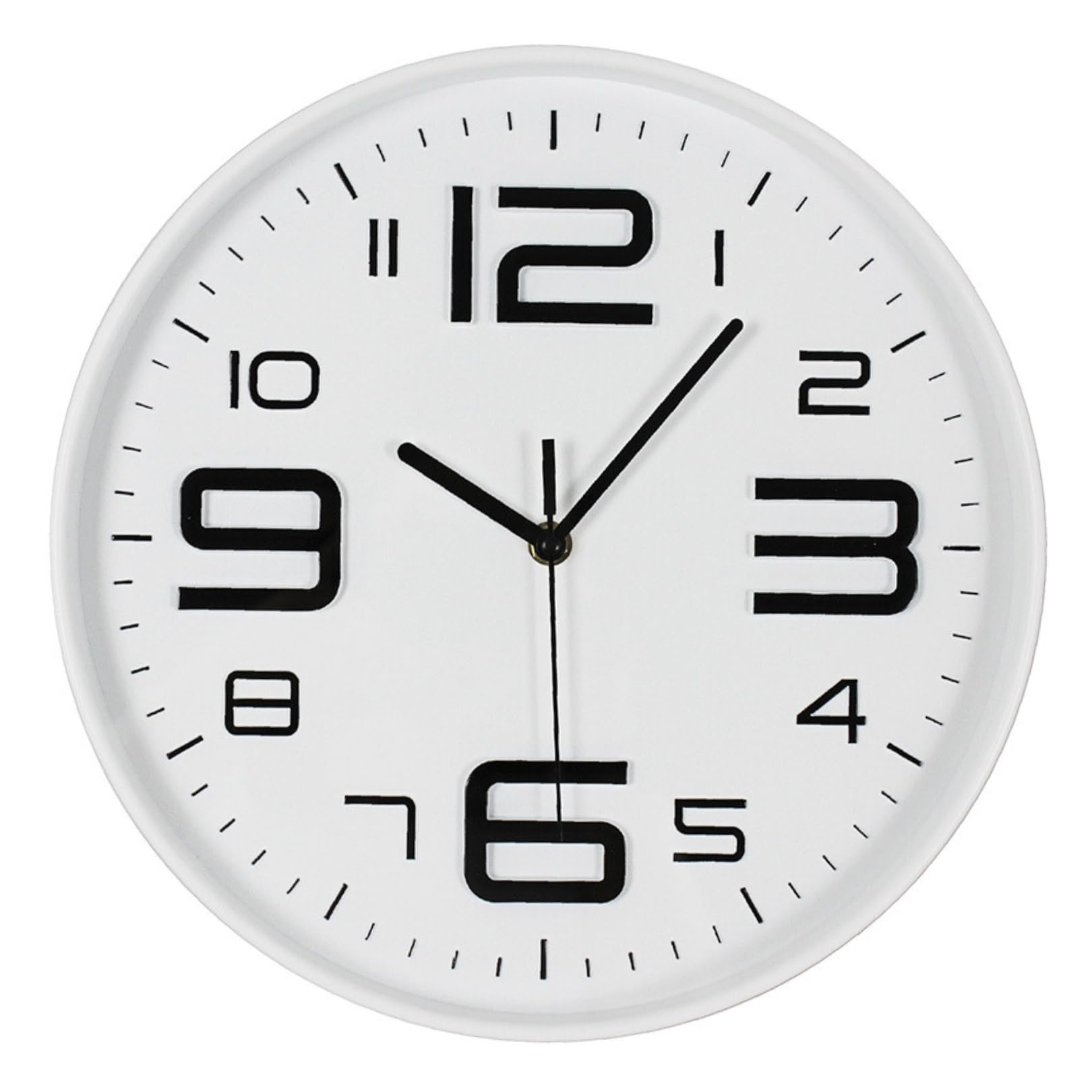 Conthey Relogio de Parede 29 cm Branco com Numeros Pretos Quartz Silencioso Design