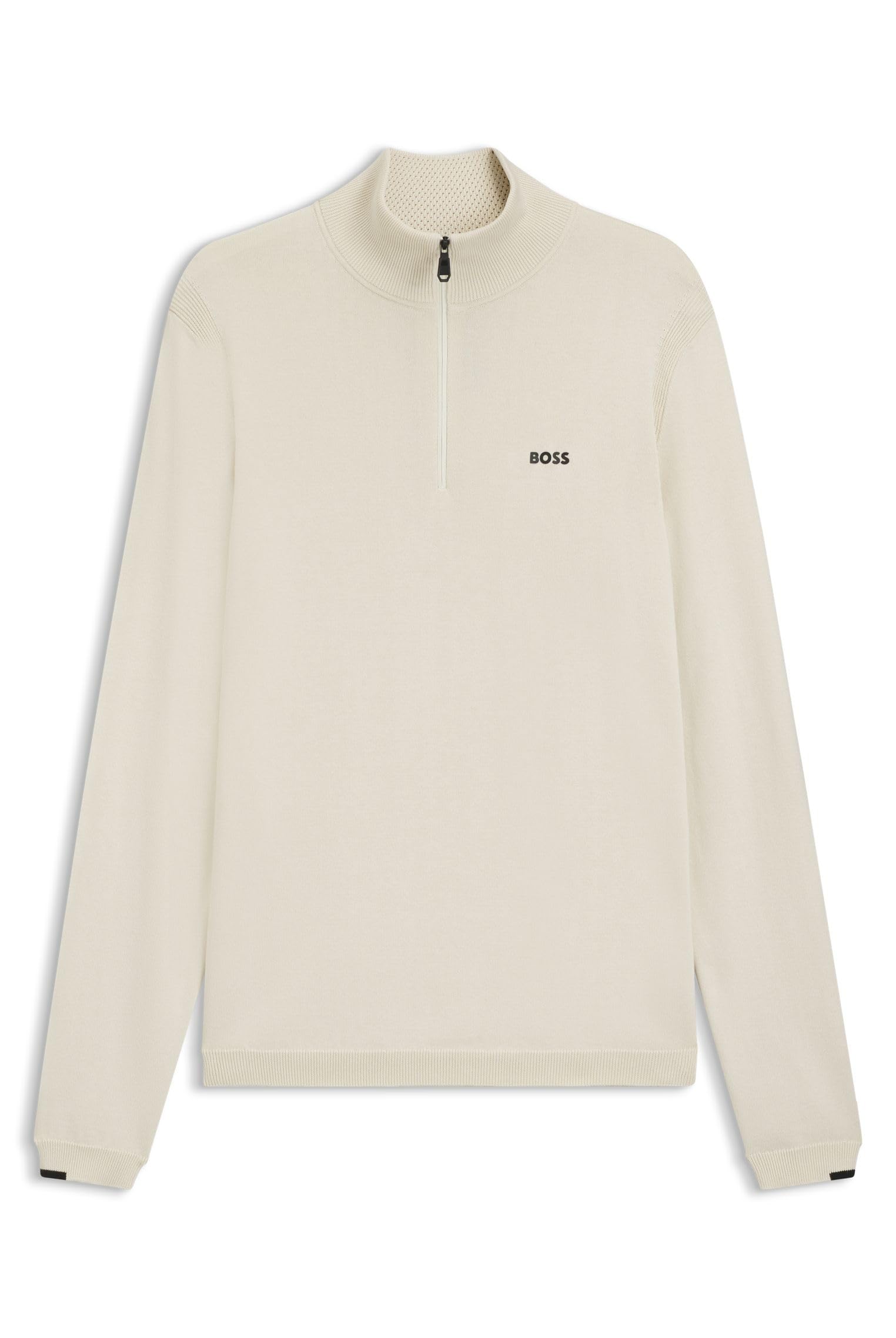 BOSS Mens Zip Jumper Long Sleeve Open White XL