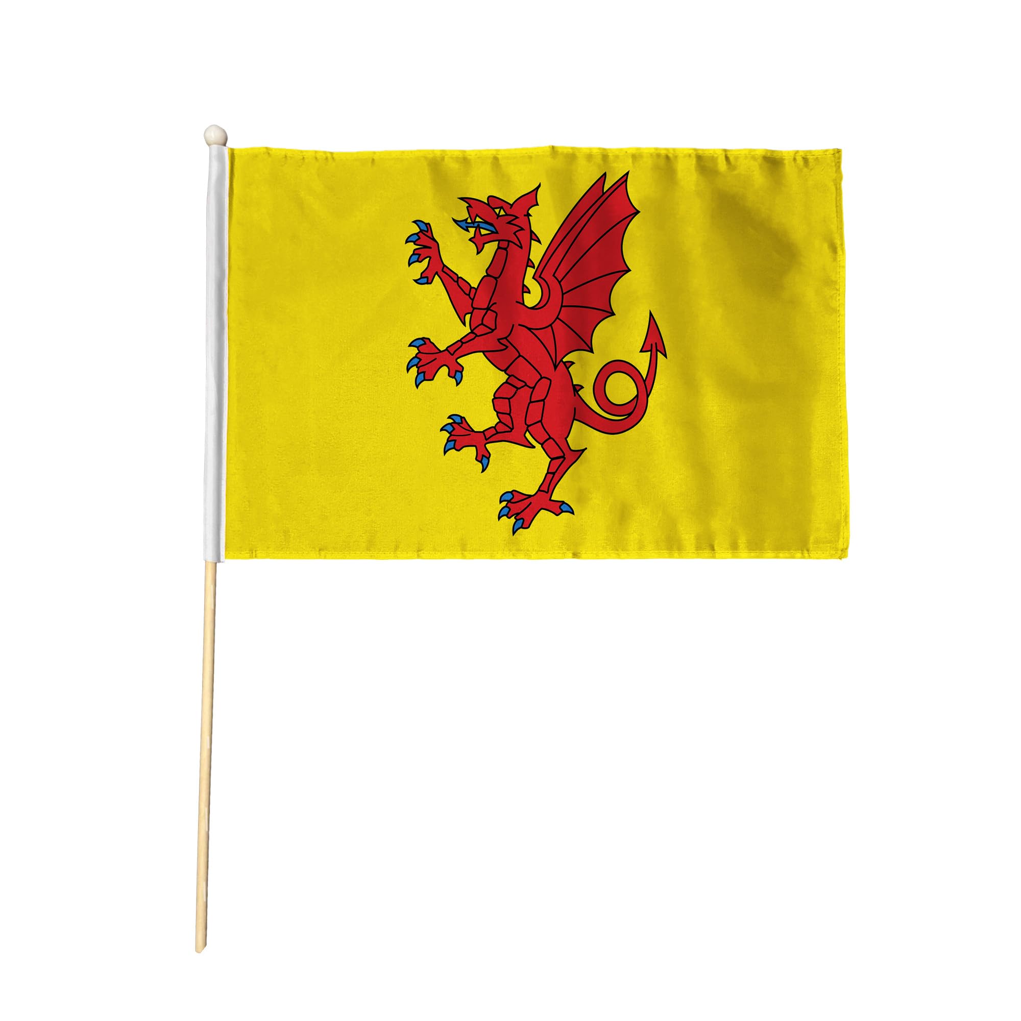 Flagtex Somerset New Pack of 6 Hand Waving Flag (9x6 Inch) - Premium Wooden Stick Hand Flag 9x6 Inch Natural Wood Pole Somerset County Flag Current Design Events Parades — image 1