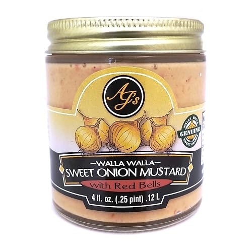 Walla Walla - Mostaza de cebolla dulce con campanas rojas 4 onzas