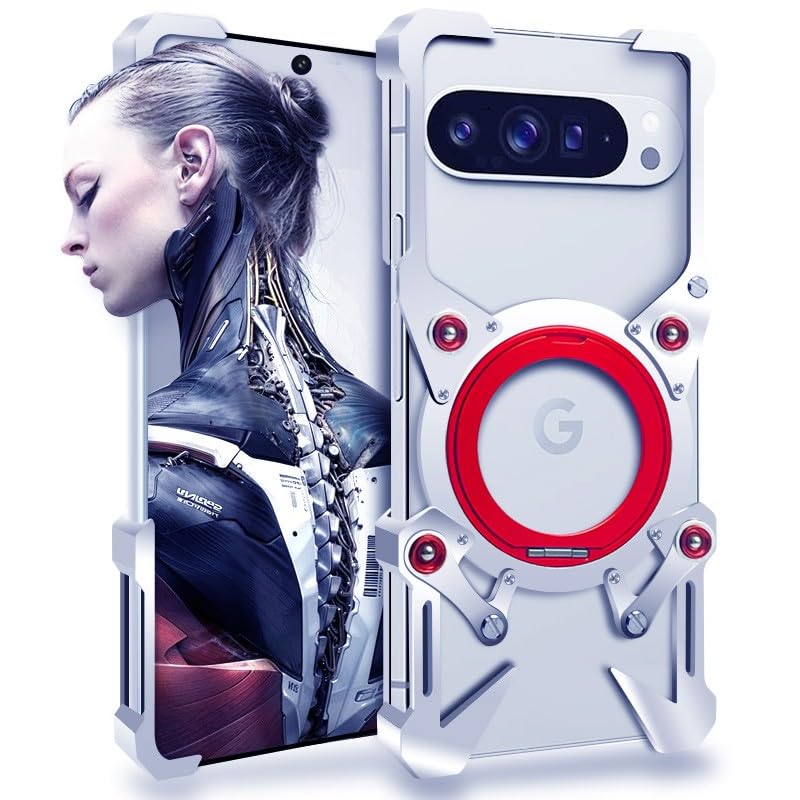 Coque Google Pixel 9 noire coque arrière métal cadre rock