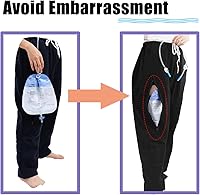 Vista 2 de Lmaray Bolsa de pierna para catéter, pantalones, bolsas de nefrostomía, bolsa de orina, soporte para ostomía con bolsillos dobles, color gris