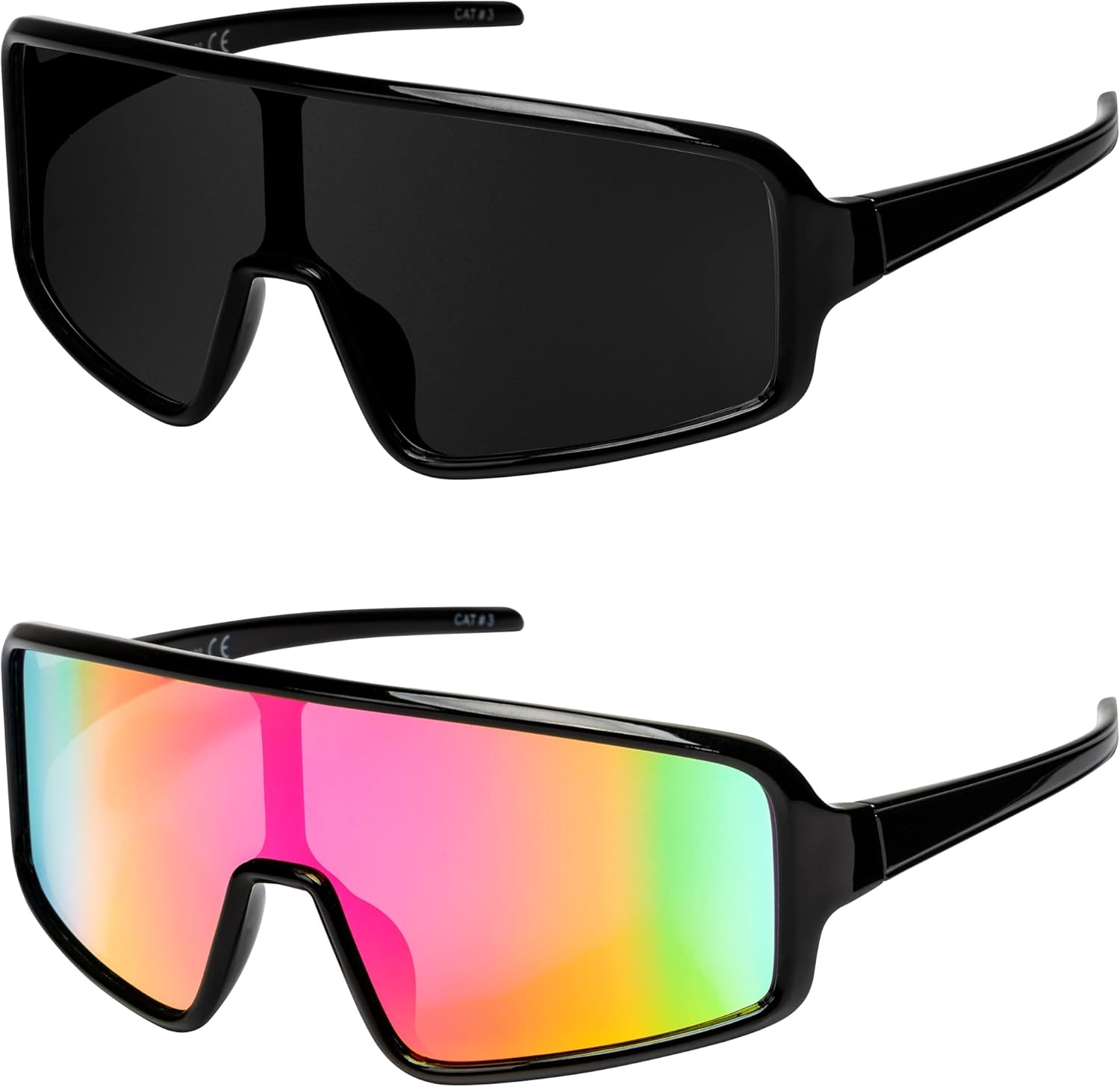FLAWLESS EYEWEAR Oversized Shield Wraparound Sports Sunglasses for Men Women Outdoor One Piece Visor Mirror Sport Glasses