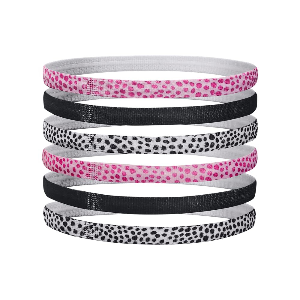 Under Armour PSG, 1281857, OSFA, (676) Pink Sugar/Black/Black Lot de 6 bandeaux pour filles, avec imprimé Ua