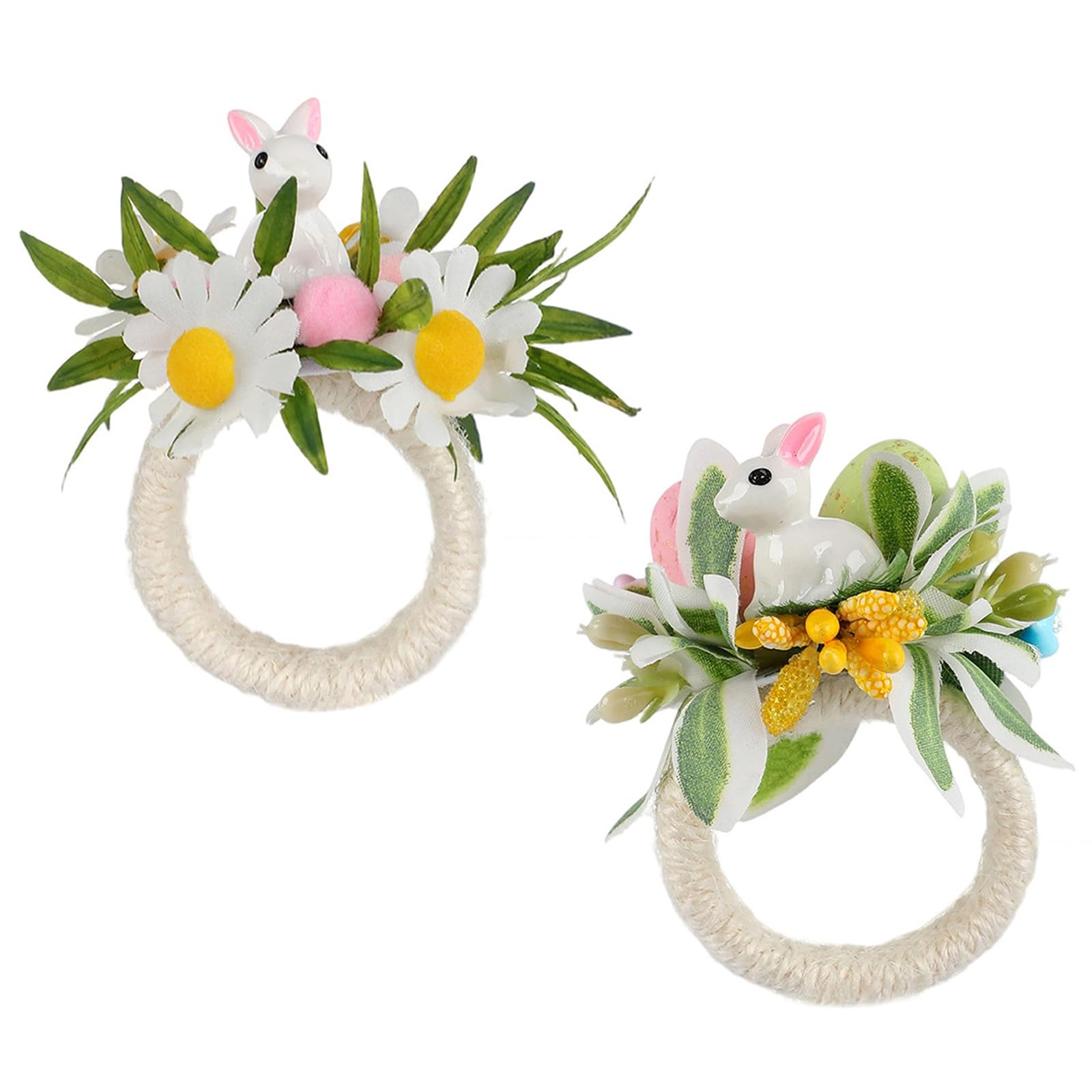 Lerpwige Festival Easters Rabbits Eggs Napkin Rings Sturdy Portable for Holiday Parties and Family Gatherings Table Decors Easters Rabbits Eggs Napkin Rings