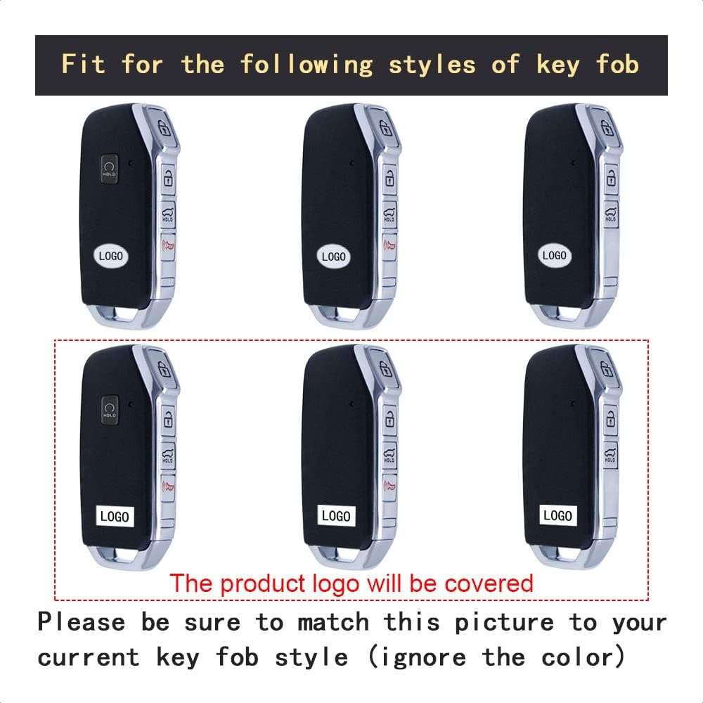 Smart Key Fob Case Compatible with KIA CEED CERATO FORTE NIRO SELTOS SORENTO SOUL SPORTAGE TELLURIDE 3 4 5 Button Keyless Entry Remote Personalized Cover ABS Carbon Fiber Pattern Blue Silicone