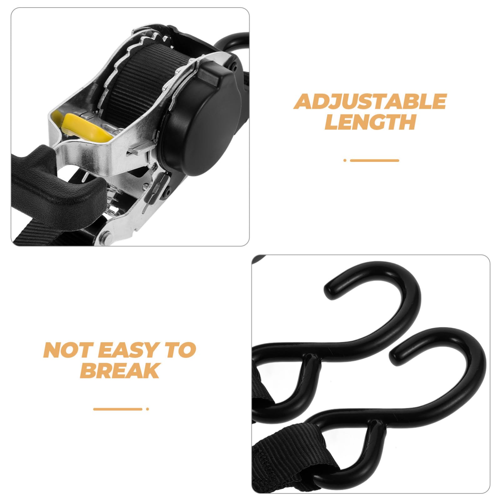 Sangle D'arrimage à Cliquet Automatique 0, 68 Ton en Polyester | Charge, Bagages, Moto, Fixation Fiable, Renforcée, Format Compact pour Usage Quotidien