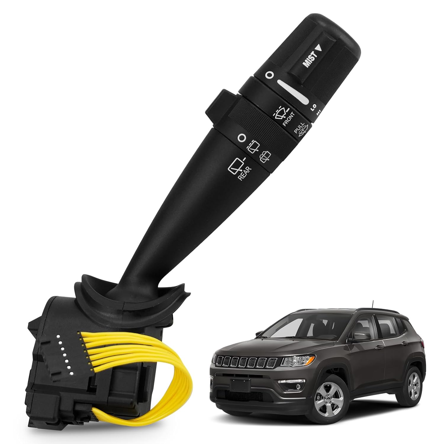 WP409 Windshield Wiper Switch Compatible with Je-ep Wrangler Patriot Compass Liberty Commander Grand Cherokee for Dodge Journey Nitro Caliber for Chrysler PT Cruiser, Replaces 68003215AD 68003215AA