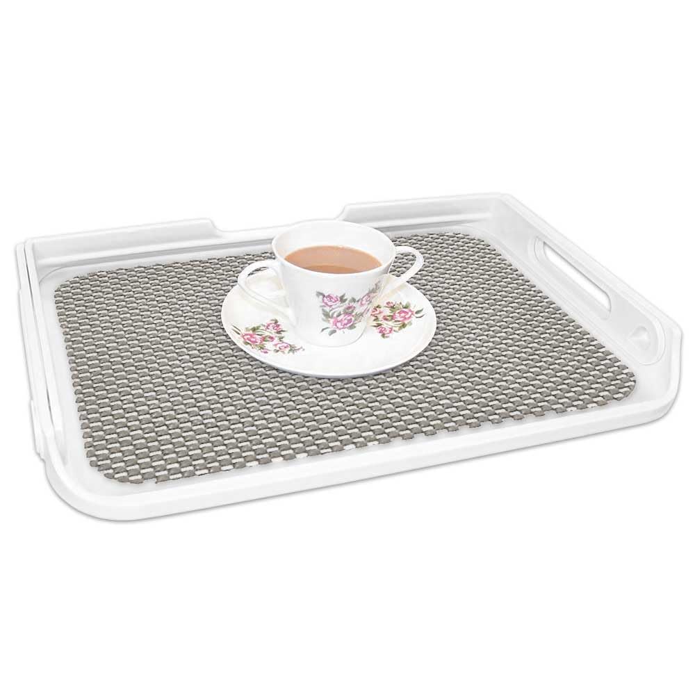 Nrs Healthcare Handi Plateau avec Poignée Repliable et Tapis Antidérapant