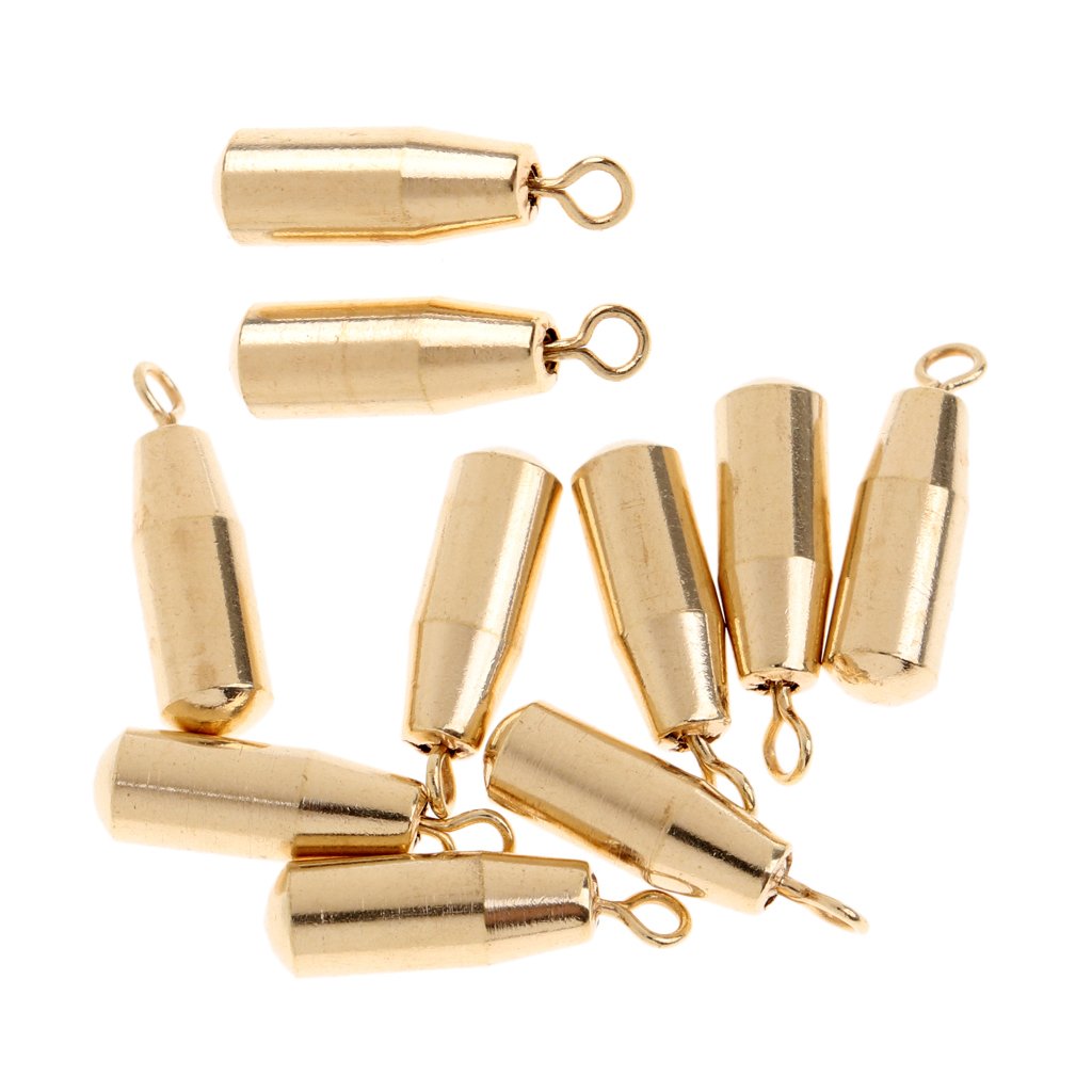 Calandis 10pcs Brass Sinker Drop Shot Weights Finesse Sinker Perch Pike Fishing 1.8g