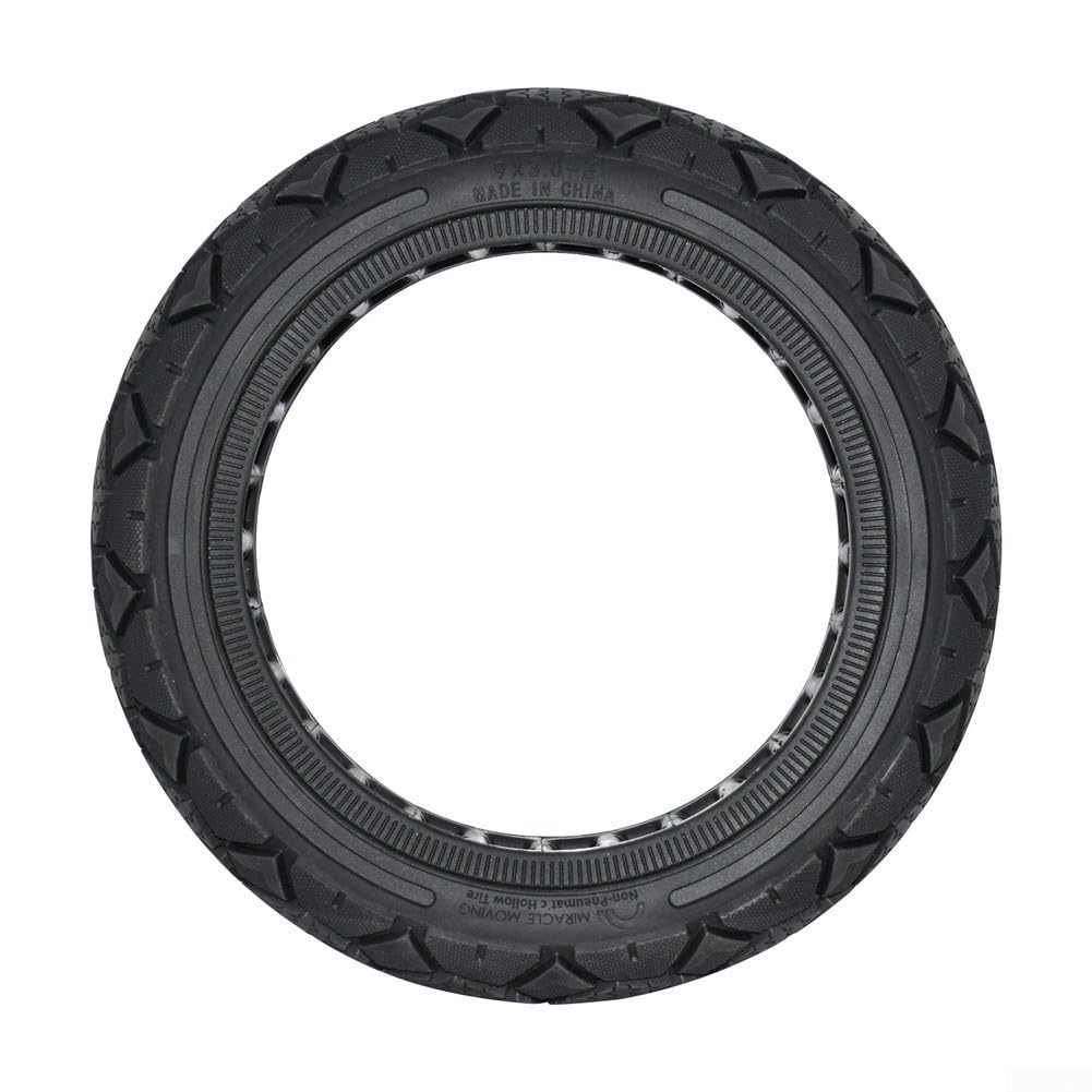 Pneu complet 9 x 3.0-6 pour scooter électrique et appareils de mobilité de soutien, mélange de caoutchouc pour plus de durabilité et d'adhérence (noir)