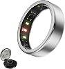 Orvyna Anillo Inteligente de Titanio para Mujer y Hombre – Ultra Ligero (2.7–3.2g), Batería de 4 a 6 Días, Estuche de 500mAh para 3 Recargas, Monitor de Salud y Fitness (Plata 9) 1