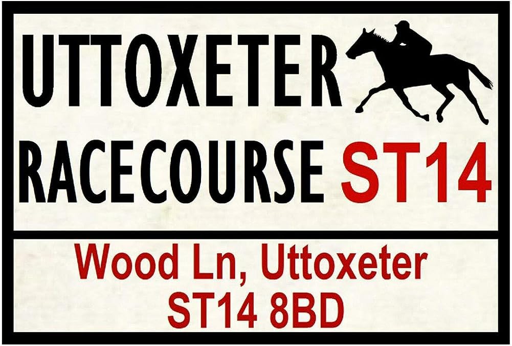 Horse Racing Road Signs (Uttoxeter) Gift 8X12 Inches