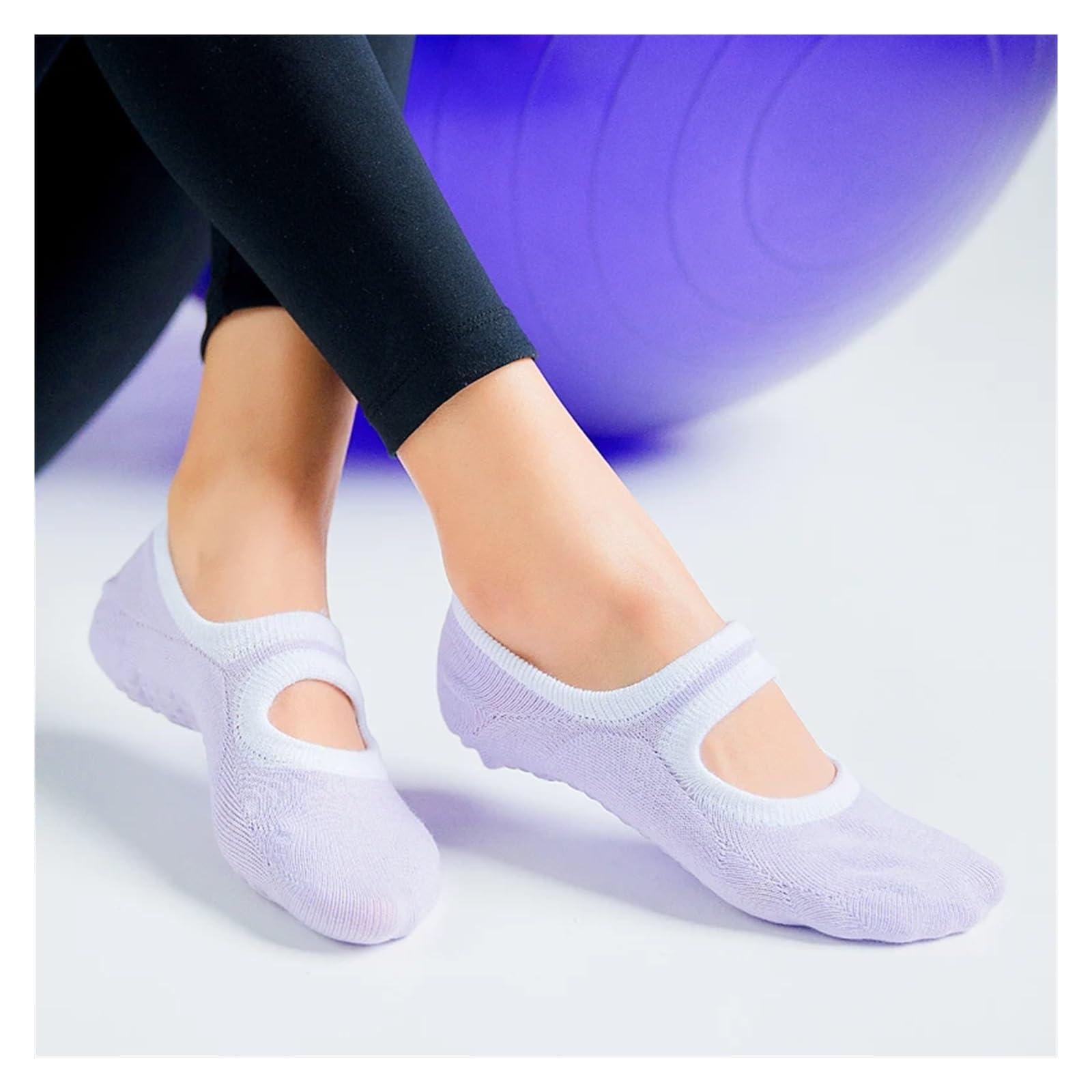 Calcetines De Yoga De Talla Grande For Mujer, Medias Antideslizantes De Silicona For Pilates, Transpirables Adecuado para Yoga, Danza, Deportes, Fitness(Oraneg)