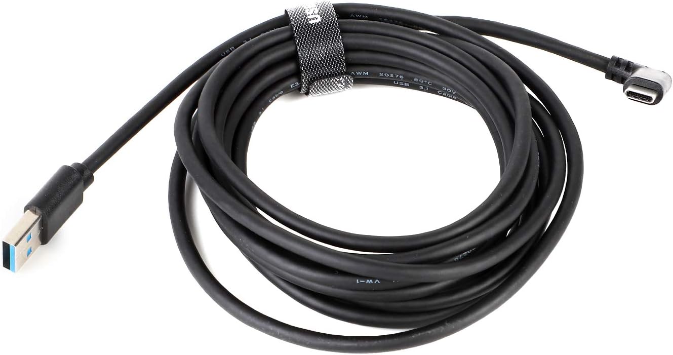 USB 3.0 A to USB C Cable Right Angle, 10ft 90 Degree Type C Charging Data Transfer Cord for Sony Alpha 1 A7R IV A7III A7RIII A7SIII A7C Nikon Z6 Z7 Canon EOS R5 R6 R RP G7X Mark III Fuji X-T3 X-T4