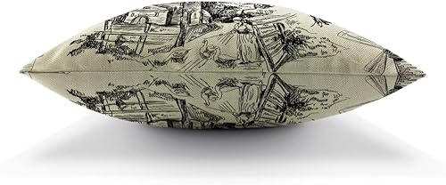 Miniatura 5 de Zaueky Old Village - Funda de almohada para sofá, silla, dormitorio, coche, cuadrado, 24 x 24 pulgadas, diseño de pueblo antiguo