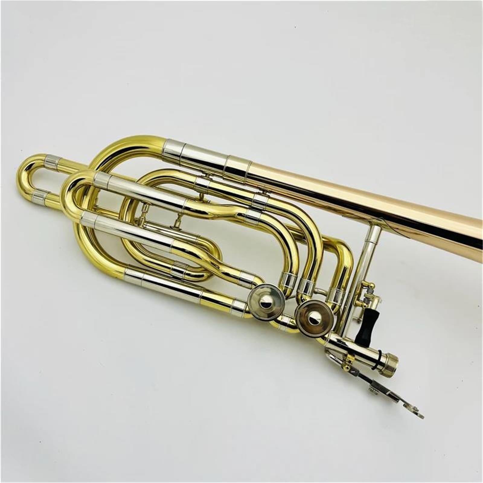 Puzon dla początkujących Bb F puzon dwutłokowy fosforowy brąz mosiądz platerowany profesjonalny instrument muzyczny z etui,