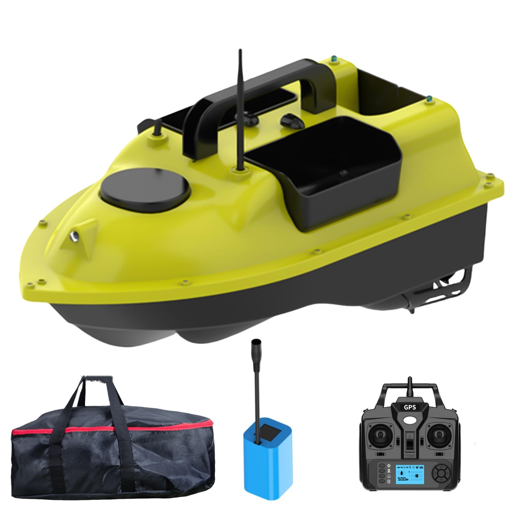 DYJD GPS Smart-RC Wireless Bait 2kg Automatic Charging 500m Distance Angel Nest Boot (Yellow)