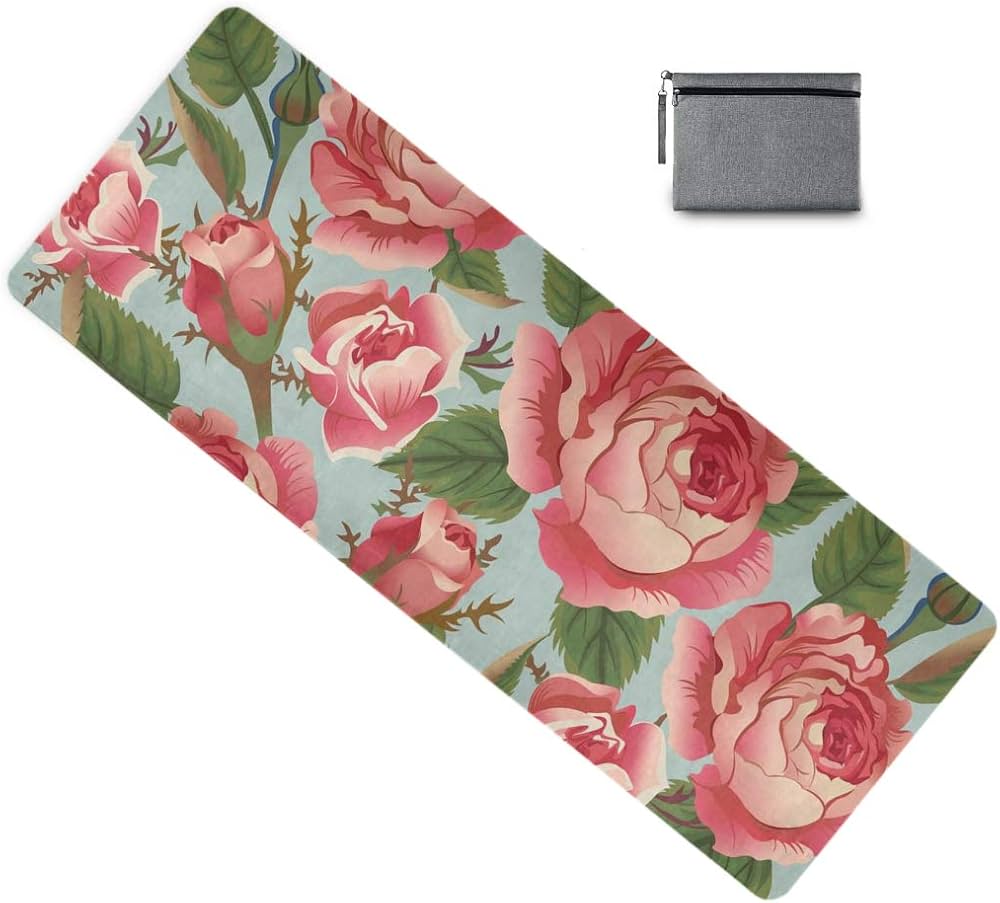 リバーシブルヨガマット ローズ 145cm x 61cm x 6mm