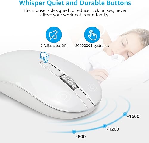 Miniatura 2 de LeadsaiL Combo de teclado y mouse inalámbricos, mouse USB inalámbrico y teclado de computadora, compacto y silencioso para computadora portátil con